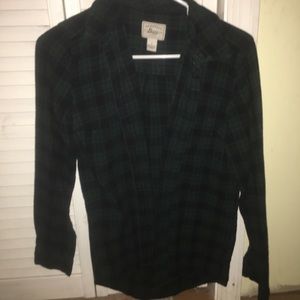 Green plaid button down flannel